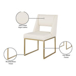 Jayce Vegan Leather Upholstered Dining Chair in Cream