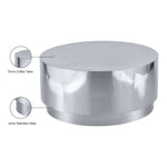 Jazzy Stainless Steel Coffee Table in Silver