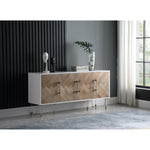 Jive Lacquer Finish, Birch Wood And Acrylic Sideboard / Buffet in White