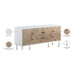 Jive Lacquer Finish, Birch Wood And Acrylic Sideboard / Buffet in White