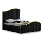 Jolie Velvet Upholstered King Bed (3 Boxes) in Black