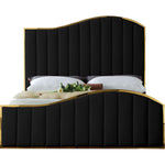 Jolie Velvet Upholstered King Bed (3 Boxes) in Black