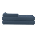 Kennedy Chenille Fabric Upholstered Bench in Light Blue