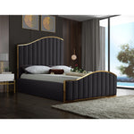 Jolie Velvet Upholstered King Bed (3 Boxes) in Grey