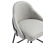 Gracie Metal Upholstered Barstool in Stone Gray and Black