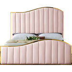 Jolie Velvet Upholstered Queen Bed (3 Boxes) in Pink