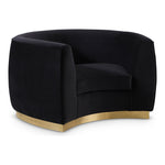 Julian Velvet Upholstered Chair in Black