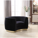 Julian Velvet Upholstered Chair in Black