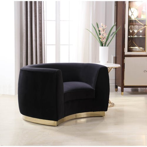 Julian Velvet Upholstered Chair in Black