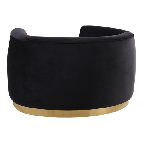 Julian Velvet Upholstered Chair in Black