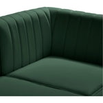Alina 91" Velvet Upholstered 3pc. Modular Sofa in Green
