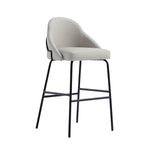 Gracie Metal Upholstered Barstool in Stone Gray and Black