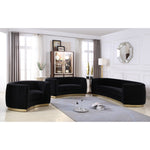 Julian Velvet Upholstered Chair in Black