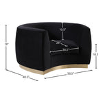 Julian Velvet Upholstered Chair in Black