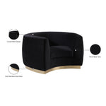 Julian Velvet Upholstered Chair in Black