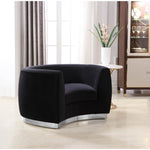 Julian Velvet Upholstered Chair in Black