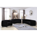 Julian Velvet Upholstered Chair in Black