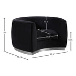 Julian Velvet Upholstered Chair in Black