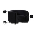 Julian Velvet Upholstered Chair in Black
