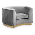 Julian Velvet Upholstered Chair in Grey