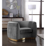 Julian Velvet Upholstered Chair in Grey