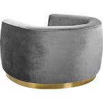 Julian Velvet Upholstered Chair in Grey