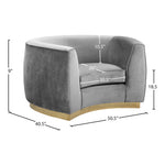 Julian Velvet Upholstered Chair in Grey