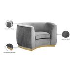 Julian Velvet Upholstered Chair in Grey