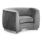 Julian Velvet Upholstered Chair in Grey