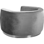 Julian Velvet Upholstered Chair in Grey