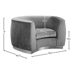 Julian Velvet Upholstered Chair in Grey