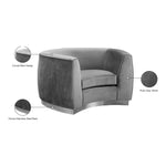 Julian Velvet Upholstered Chair in Grey