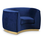 Julian Velvet Upholstered Chair in Navy