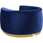Julian Velvet Upholstered Chair in Navy