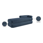 Kennedy Chenille Fabric Upholstered Bench in Light Blue