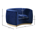 Julian Velvet Upholstered Chair in Navy