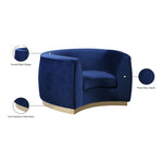 Julian Velvet Upholstered Chair in Navy