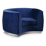 Julian Velvet Upholstered Chair in Navy