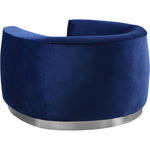 Julian Velvet Upholstered Chair in Navy