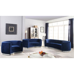 Julian Velvet Upholstered Chair in Navy