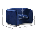 Julian Velvet Upholstered Chair in Navy