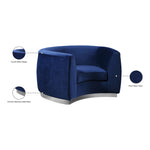 Julian Velvet Upholstered Chair in Navy