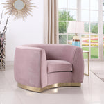 Julian Velvet Upholstered Chair in Pink