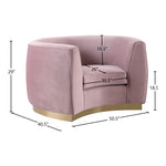 Julian Velvet Upholstered Chair in Pink