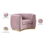 Julian Velvet Upholstered Chair in Pink