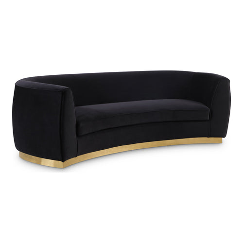 Julian 91.5" Velvet Upholstered Sofa in Black