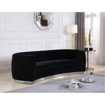 Julian 91.5" Velvet Upholstered Sofa in Black