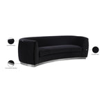 Julian 91.5" Velvet Upholstered Sofa in Black