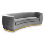 Julian 91.5" Velvet Upholstered Sofa in Grey