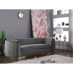 Julian 91.5" Velvet Upholstered Sofa in Grey